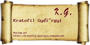 Kratofil Györgyi névjegykártya